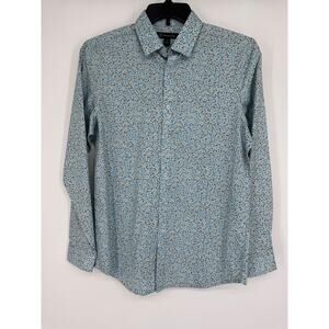 INC International Concepts Men’s Button Down Shirt Blue Print Small & XSmall NEW